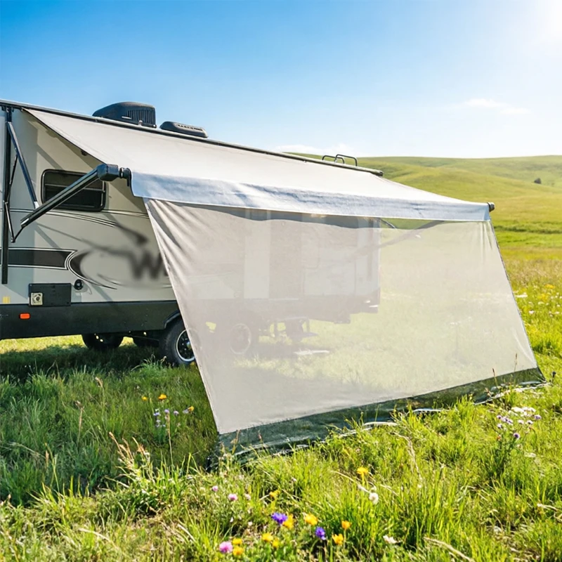 

RVs Full Cassette Roof Top Screen Sunshade Car Tents Side Awning 8x10ft/8x15.3ft Offroad Awning Outdoor Caravan Shadescreen