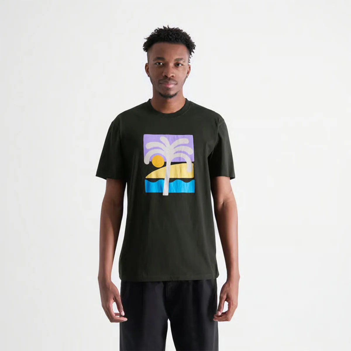 

Summer 2025 New style Minimalist style Palm tree print T-shirt Man Women Sport Casual Breathable Cotton Fashion Clothes