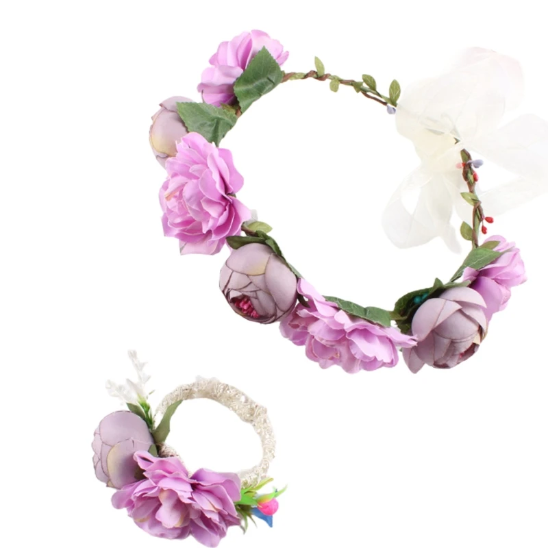 YUYU Floral Hair Hoop Bohemian Flower Flower Headband Women Wedding Hairband