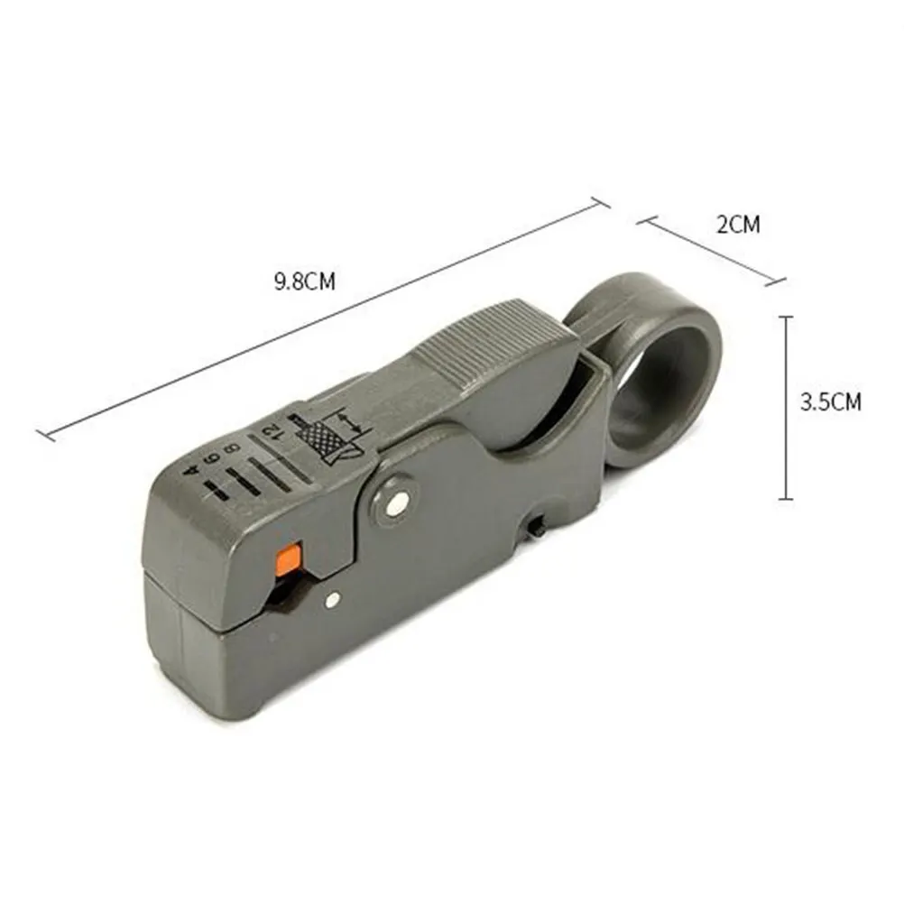 Dual Rotate Networks Coax Stripper Grey Adjustable Depth Portable Easy Use Coaxial Cable Stripping Pliers Network Stripping