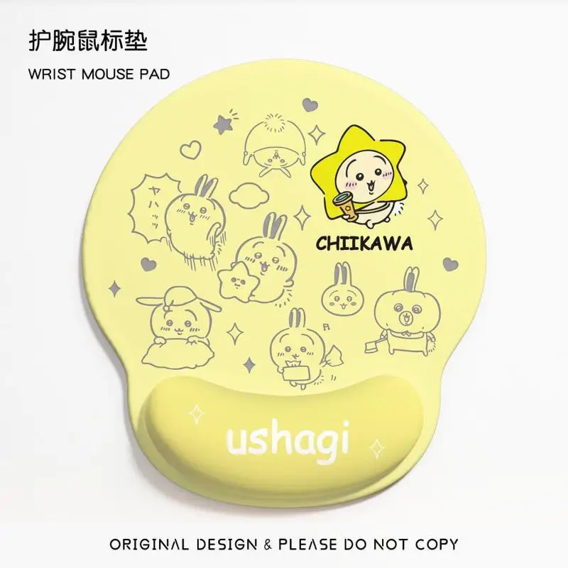 Anime Chiikawa Mouse Pad with Wrist Rest Non-Slip Rubber Computer Pad Cartoon Hachiware Usagi Keyboard Mouse Pad Work Game Gift