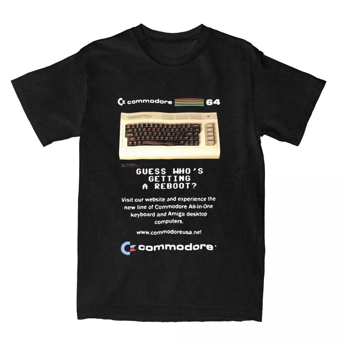 Commodore 64 Retro Computer T Shirt Men Cotton Tops Shirts Ullzang C64 Amiga Geek Nerd O-neck Short Sleeve