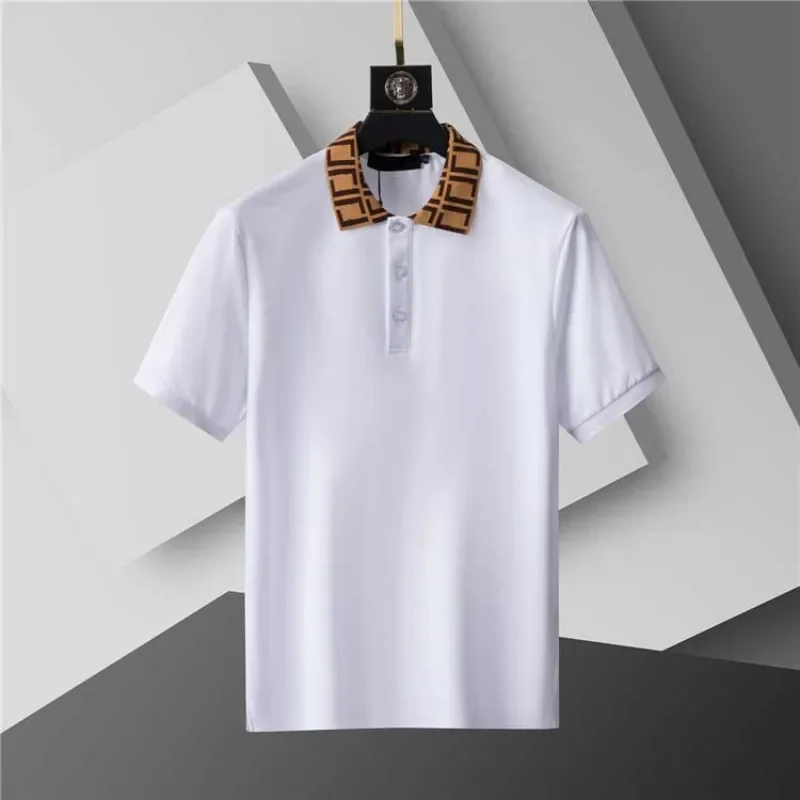 

2025 New Classic Summer Men's Polo Shirt, Collar T-shirt, Solid Color Sleeve, Fashionable Casual Men's Top