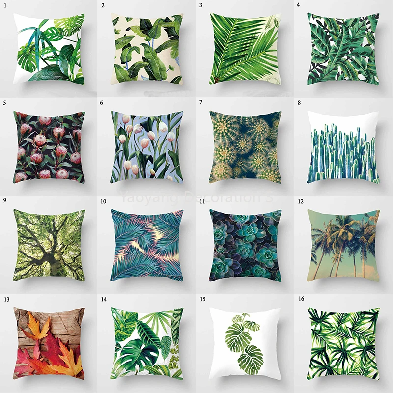 

Tropical Plant Pattern Decorative Cushion Cover Pillowcase Pillowcase Sofa Decor Pillowcase Moda