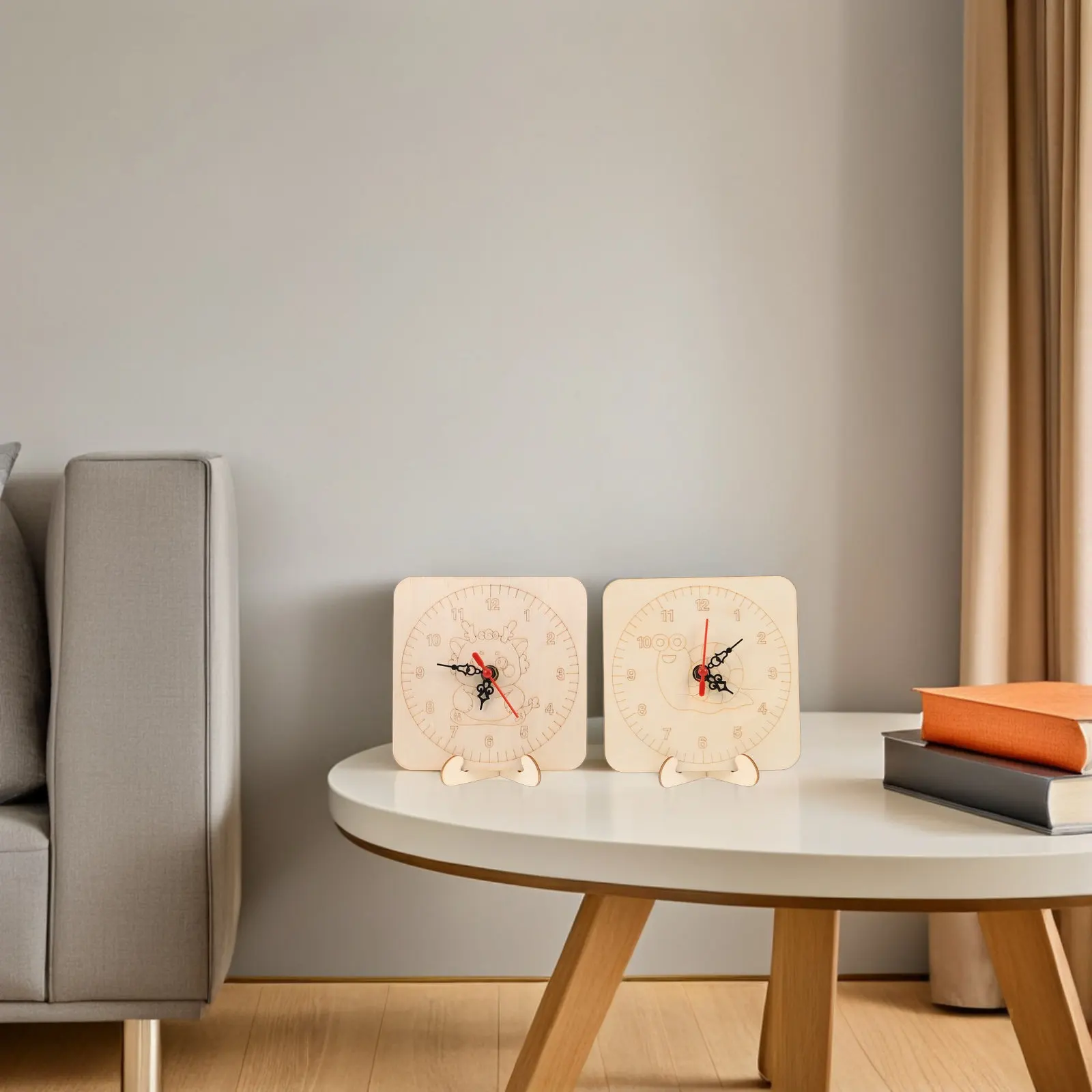 

Набор из 4 детских деревянных часов-заготовок для рисования, развивающий творческие способности, для семейных занятий и обучения