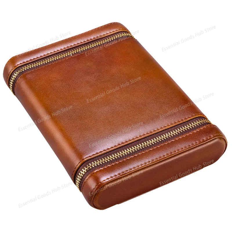 

Кейс для сигар с кедровой подкладкой, кожаный, увлажняющий, портативный, вмещает пять сигар