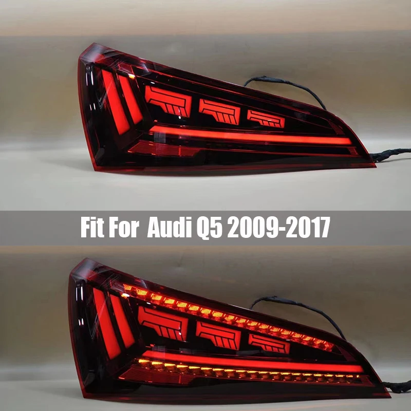 Tail Lamp Assembly Fit for Audi Q5 2009 - 2017 Tail Lamp Old Model Modification and Upgrading New LED Light-guide Service Brake