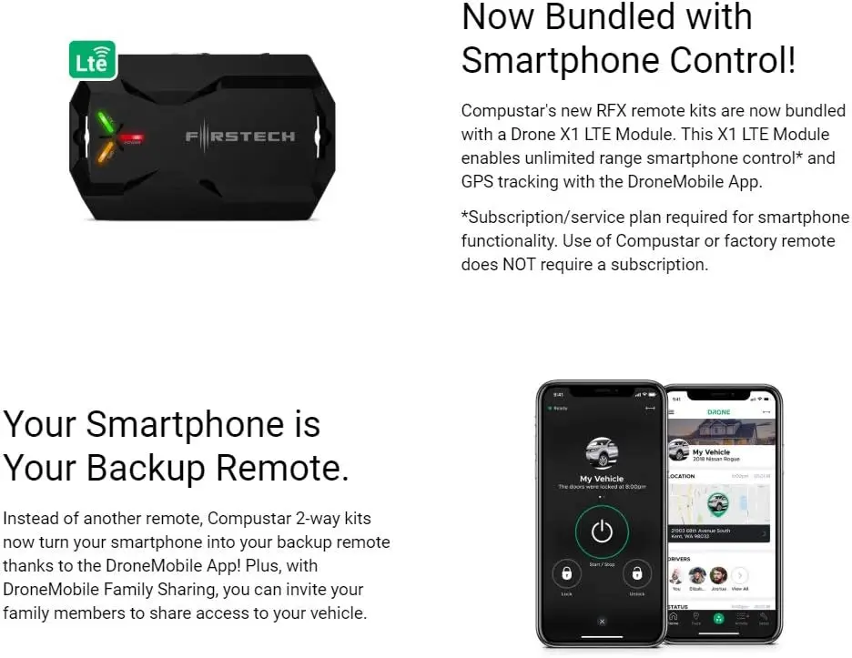 

CSX4900-S 4-Button 2-Way, 3000' Remote Start System w/Drone X1LTE