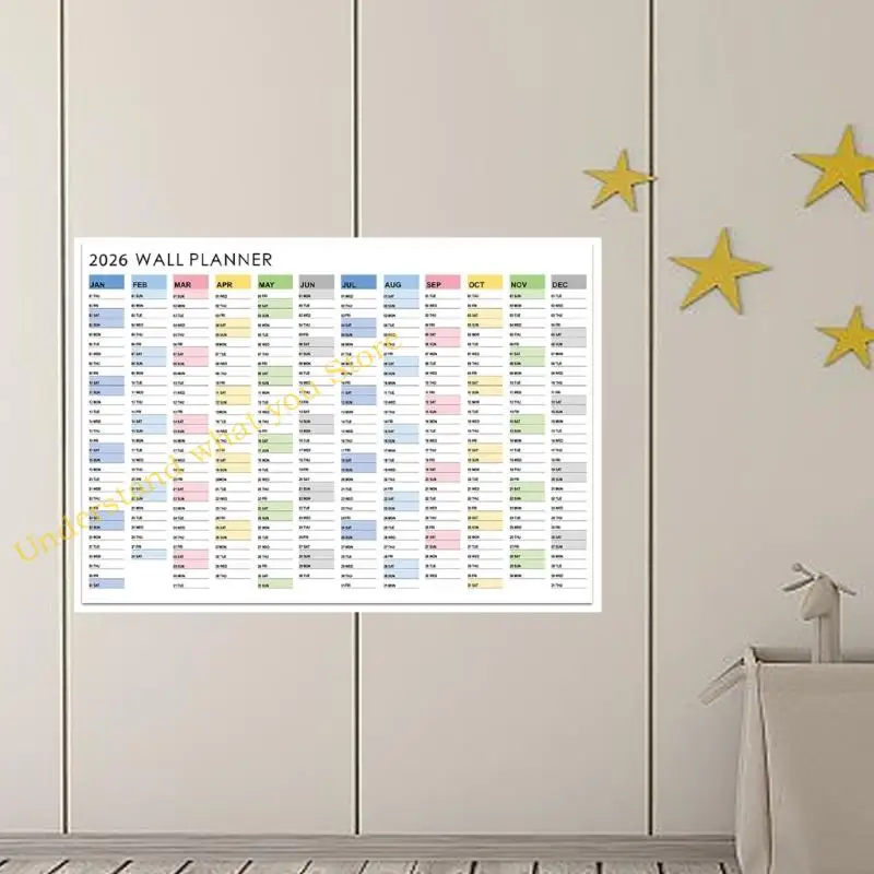 J60A 2026 Lịch tường Kế hoạch hàng năm cả năm để xem Lịch để lập kế hoạch hàng ngày