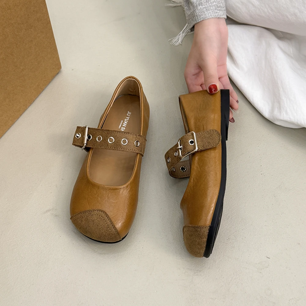 

2026 Shoes Women Flats Shallow Mouth Autumn Pointed Toe Loafers New Fall Leopard Retro Dress Shoes Zapatos De Mujer