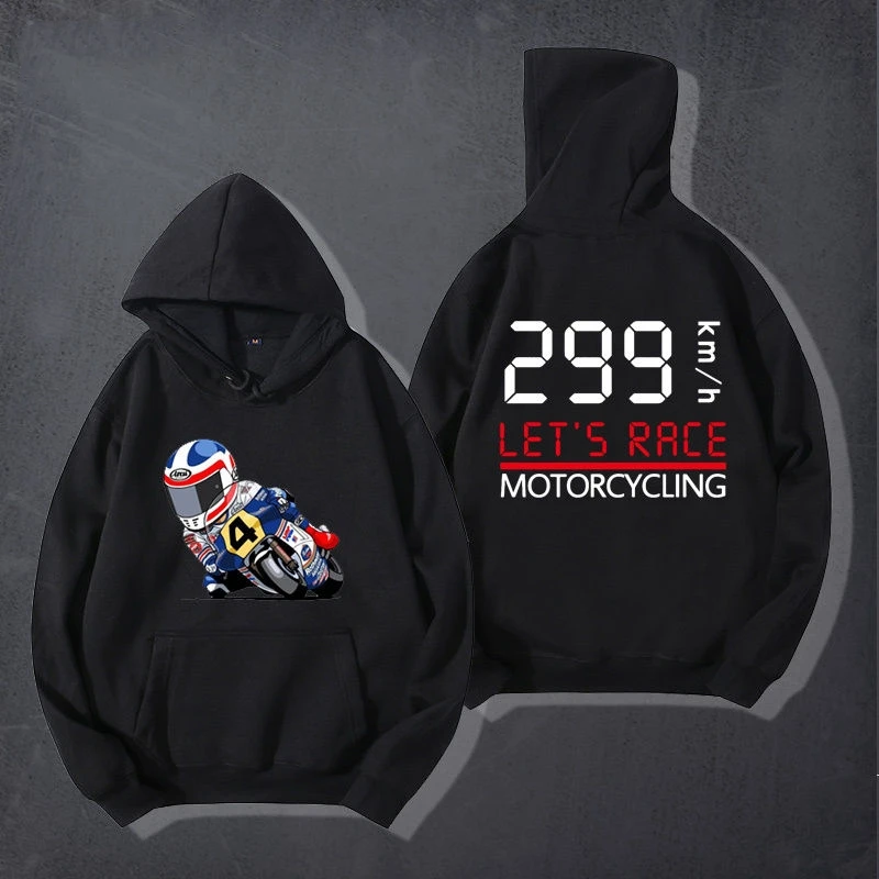 Cotton Sweatshirt Locomotive Union 299km/h Heavy Motorcycle Motocross Hooded Sweatshirt Riding Clothes Racing Men's Sportswear