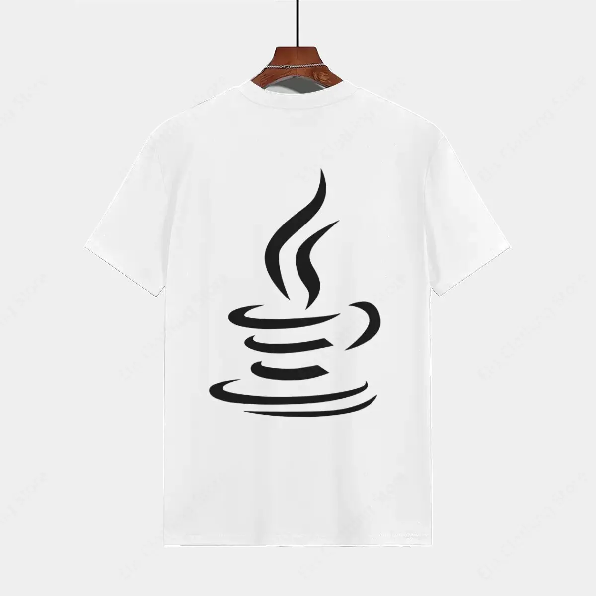 T-shirts men women casual t-shirts unisex streetwear Java Logo Steaming Coffee Cup Icon