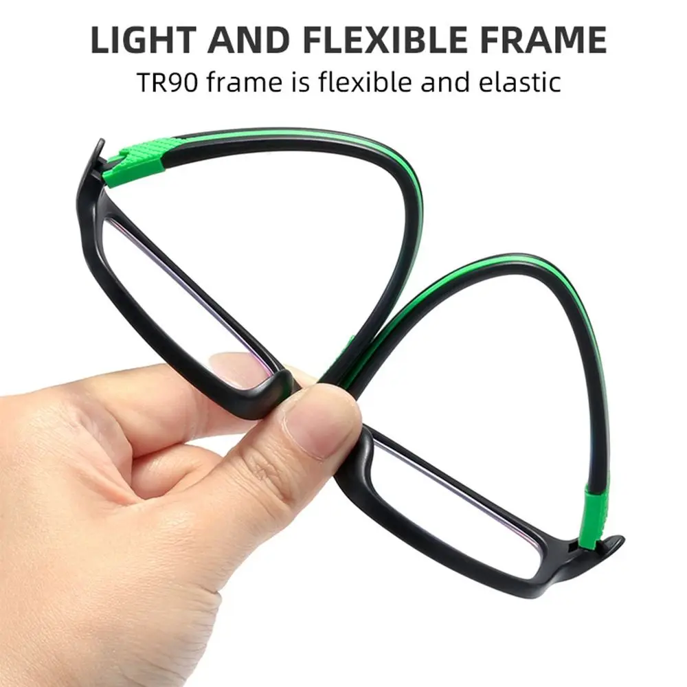 Lesebrille Männer Mode Sport Anti-Blaulicht Blockierung Lesebrille Graurot Tr90 Rahmen Presbyopie Brillen