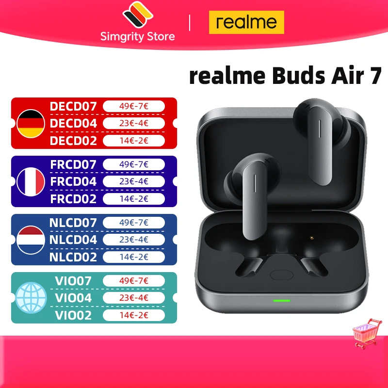Global Version realme Buds Air 7 52dB Smart Active Noise Cancellation 12.4mm Deep Bass Driver Bluetooth5.4 360° Spatial Audio Effect IP55 Earphone Global Version realme Buds Air 7 52dB Smart Active Noise Cancellation 12.4mm Deep Bass Driver Bluetooth5.4 360° Spatial Audio Effect IP55 Earphone