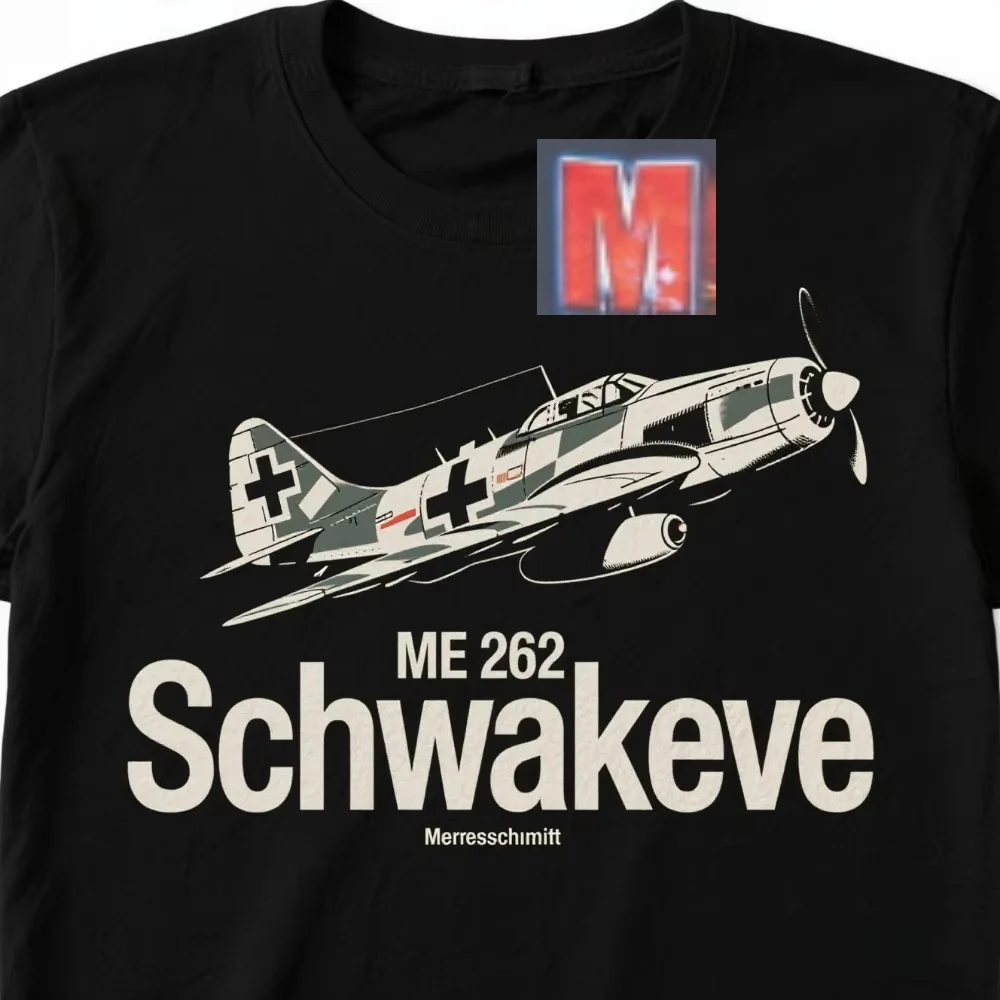 Messerschmitt Me 262 Schwalbe Fighter Aircraft T-Shirt 100% Cotton O-Neck Summer Short Sleeve Casual Mens T-shirt Size S-3XL