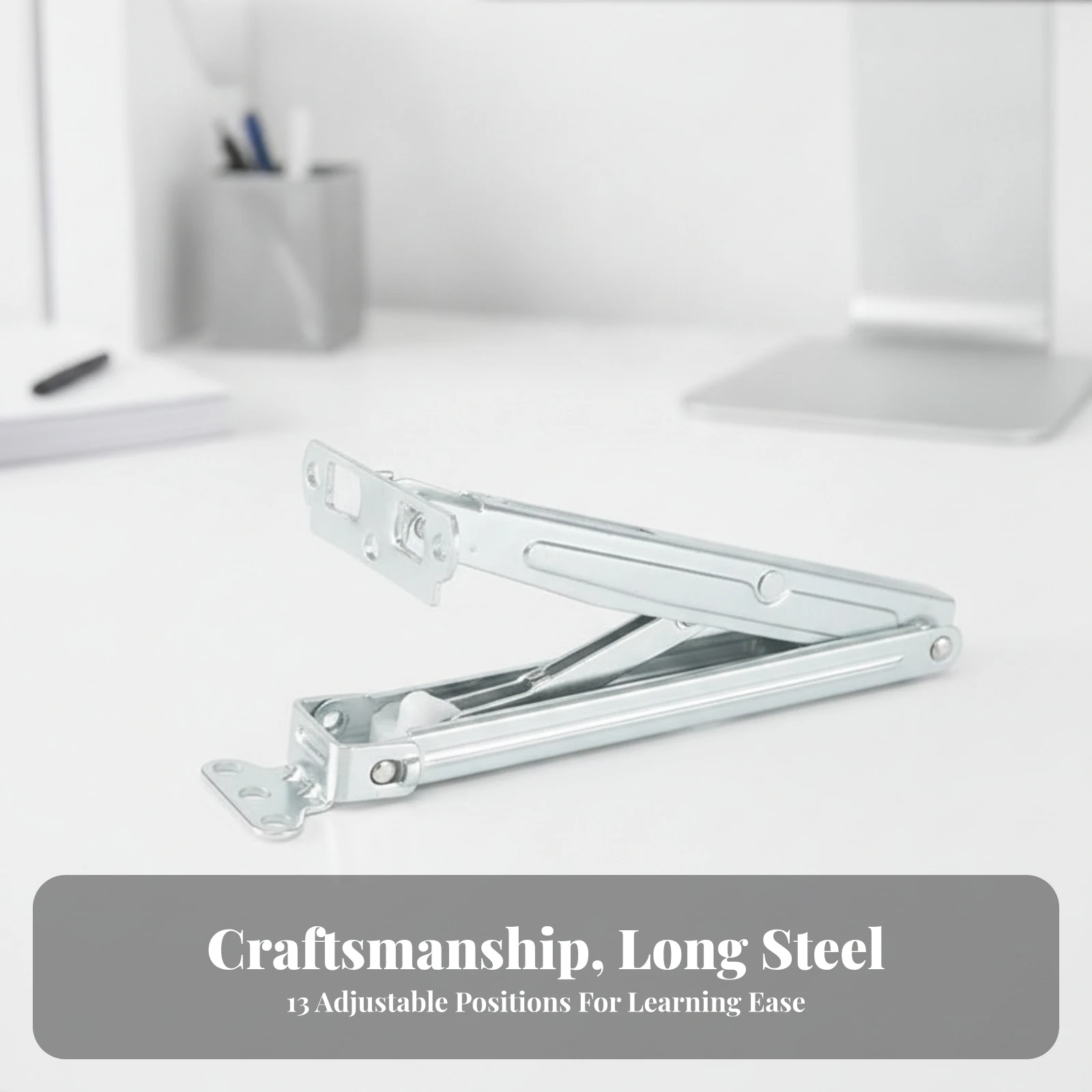 Angle-Adjustment Support Bracket Rust-Preventive Adjustable Angle Hinge Hardware Stable for DIYers, Study Desks, Drafting Tables