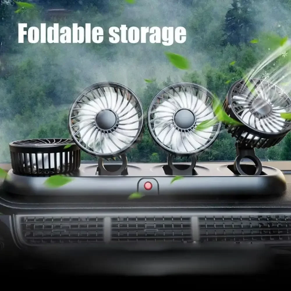 Van Triple Head Powerful Car Fan Cooling Fan Big Van Dashboard Triple Head Car Fan