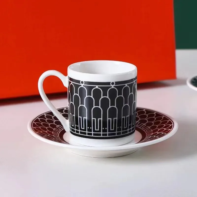 Espresso Coffee Cups Set 6 Pieces Ceramic Coffee Mug Drinking Cup with Handle for Tea Milk Office Novelty Gift With Box