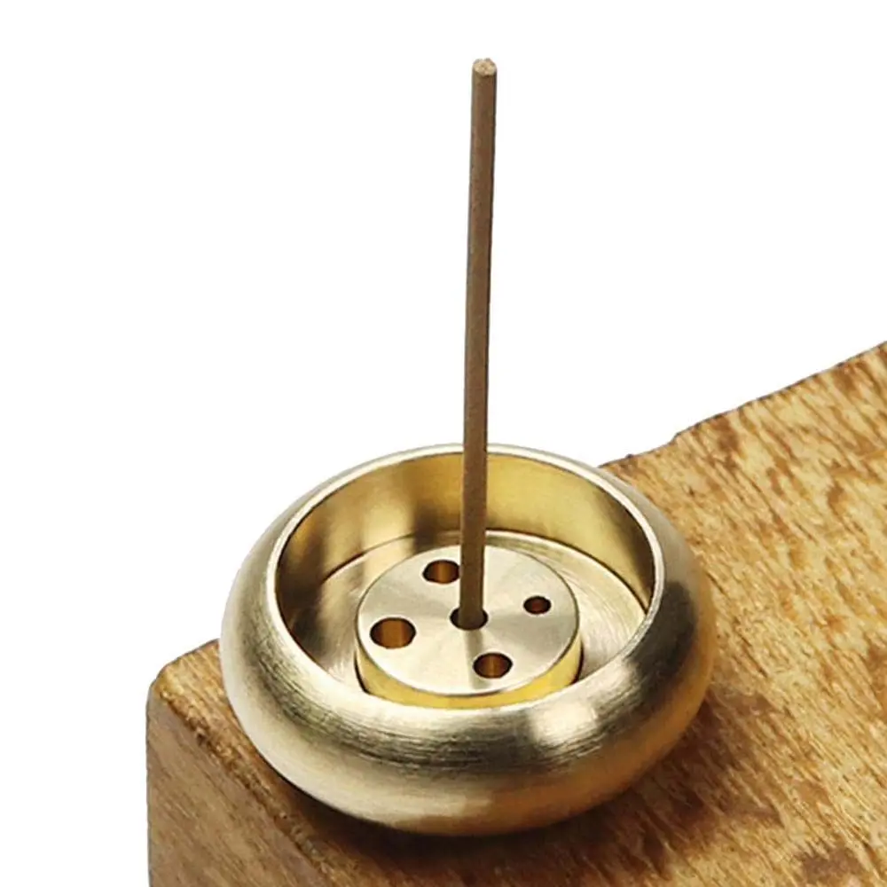 Anti-oxidation 5 Holes Metal Buddhism Temples Incense Base Home Decoration Incense Stick Holder Sandalwood Coil Base