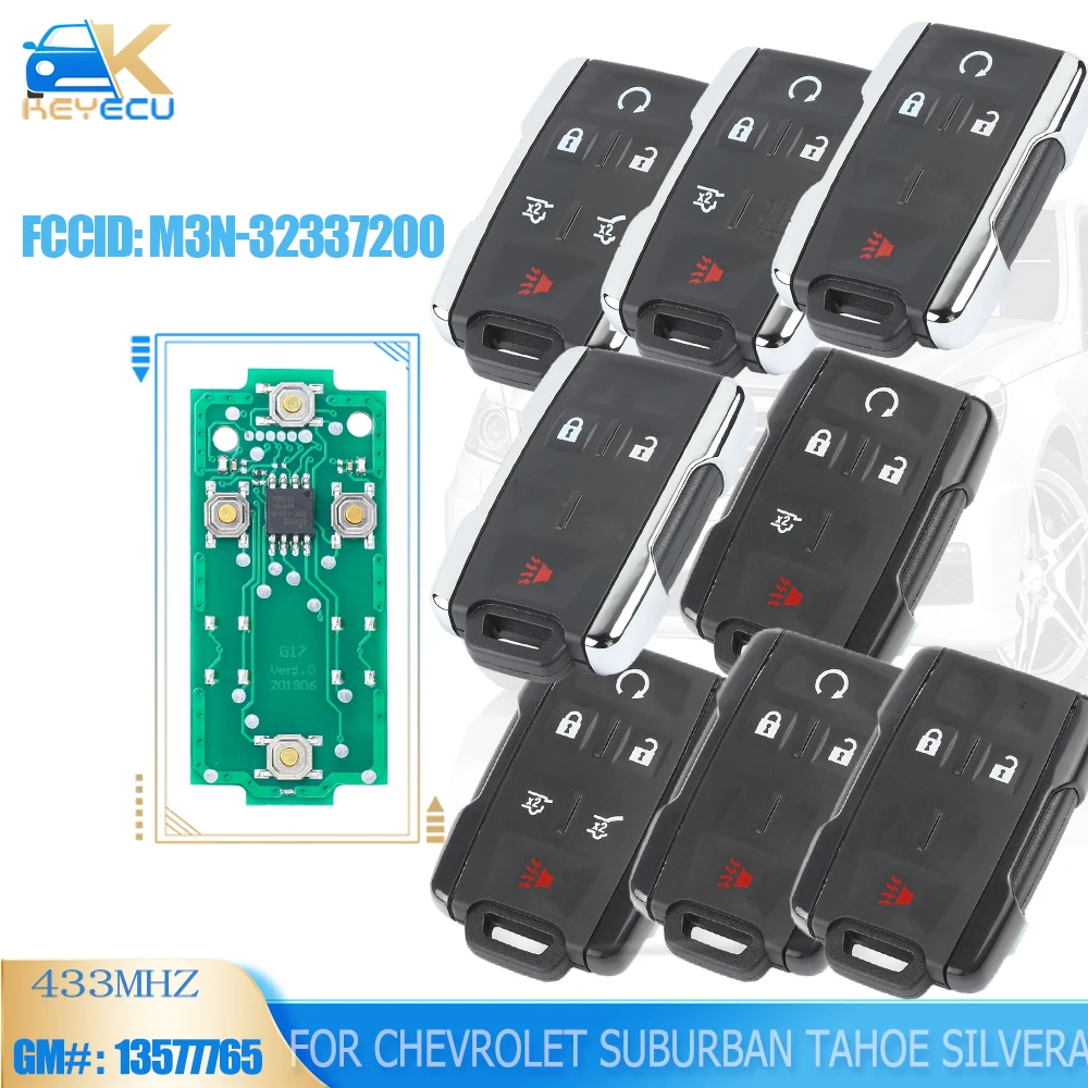 

KEYECU M3N-32337200 433MHz 3B/4B/5B/6B Smart Remote Key for Chevrolet Suburban Tahoe Silverado for GMC Canyon