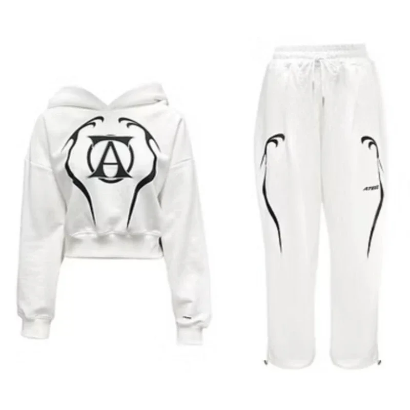 2025 Nuovo set World Tour toward THE LIGHTT Una felpa con cappuccio stampata dello stesso stile Abbigliamento sportivo casual Set da due pezzi Felpa con cappuccio e pantaloni Ateez