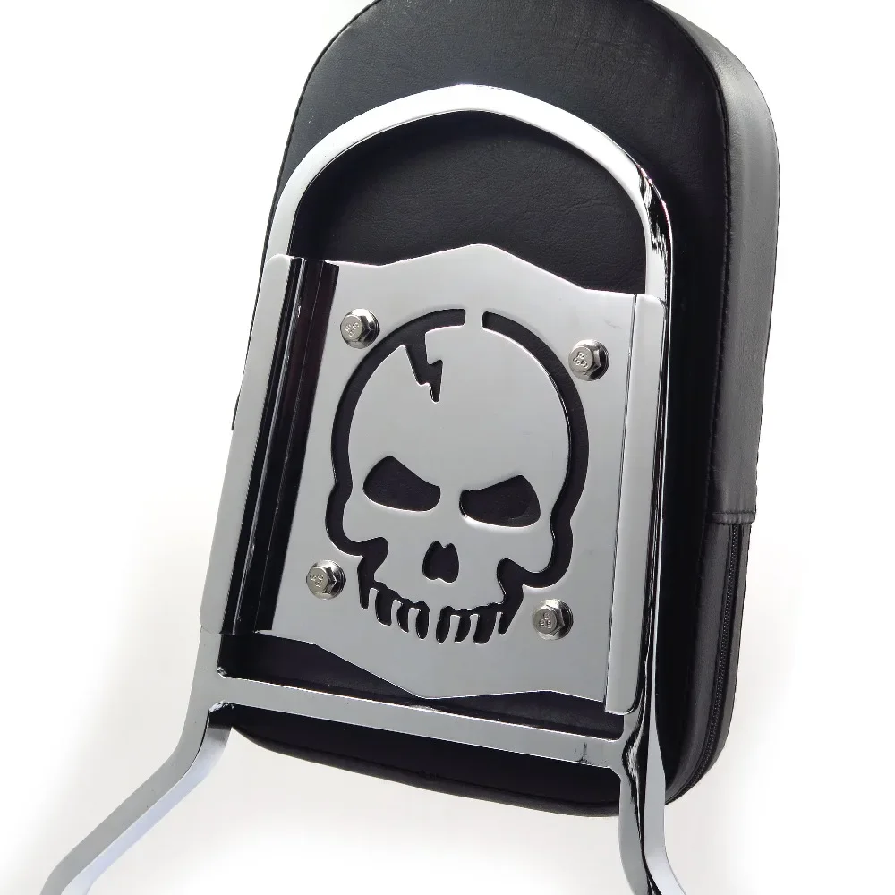 Aftermarket Motorcycle Skull Backrest Sissy Bar for 1997-2003 Honda Shadow ACE 750 VT750 400 VT400