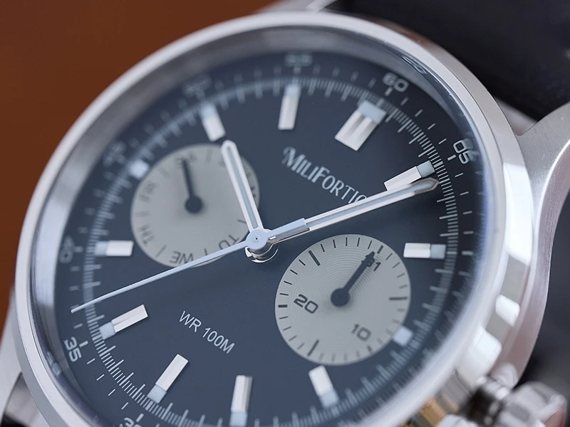 Milifortic R078 Klassische Retro Herrenuhr mit sanftem Quarzwerk, Panda-Multi-Zifferblatt, elegante Armbanduhr für den täglichen Geschäfts- und Anzuggebrauch, cool und stilvoll. – Detail 9