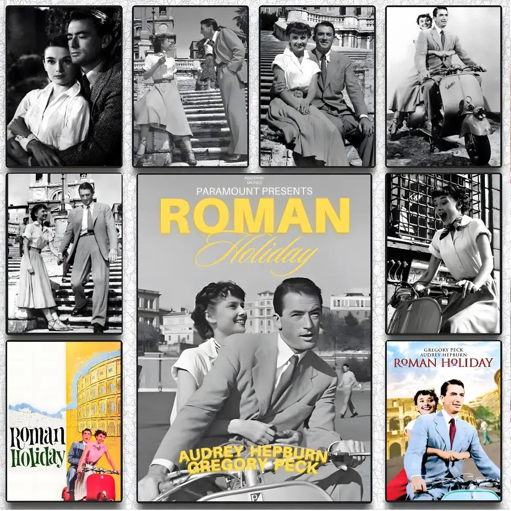 Classic Film Roman Holiday Poster Art Wall Decor, Indoor Outdoor for Collectors