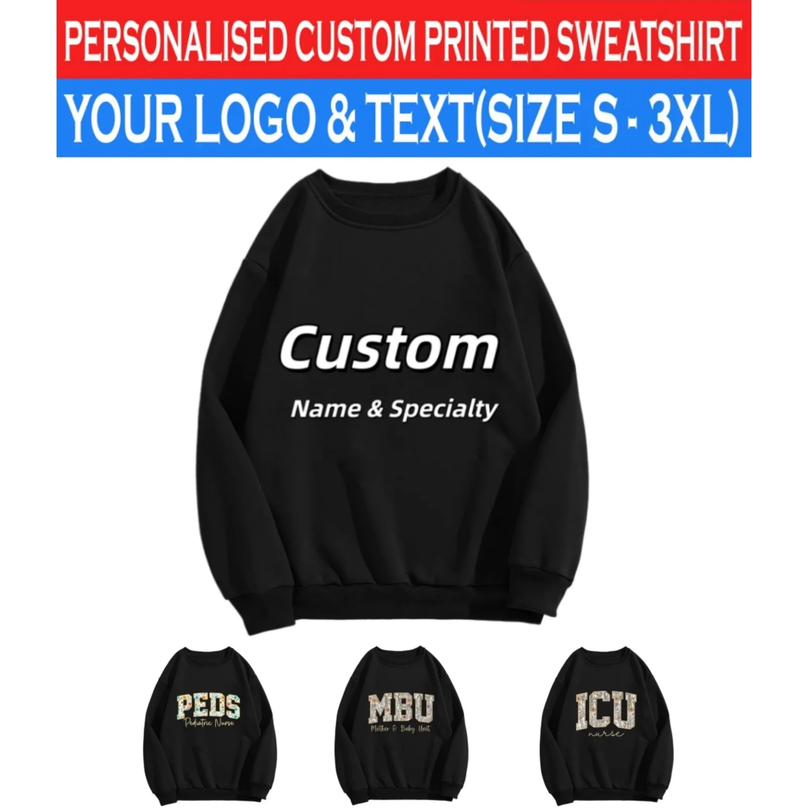 Personalized Nurse Sweatshirt, Custom Name & Specialty, Custom Gift for Nurses