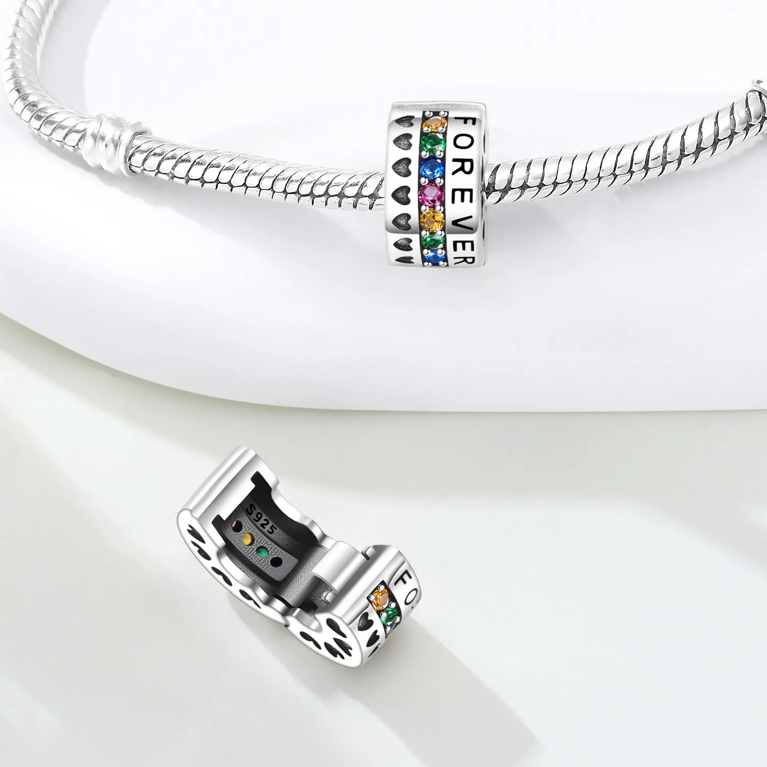 Family Friendship Infinite Love Heart Bead Charm 925 Sterling Silver Bead For Bracelet DIY Jewelry Making Gift For Women Gift