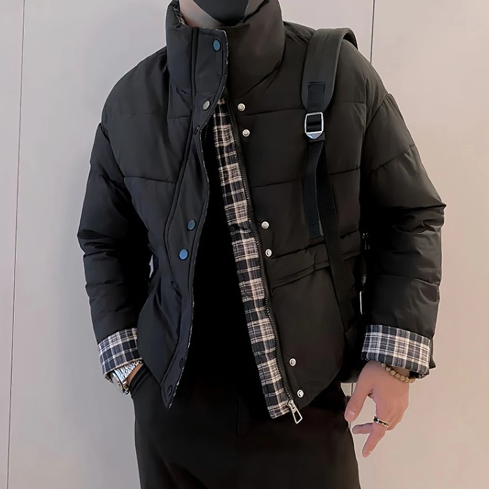 

2025 Winter New Men's Faux Two-Piece Long-Sleeved Jacket American Retro Fashion Trendy High Street Loose Casual Niche Men's Top