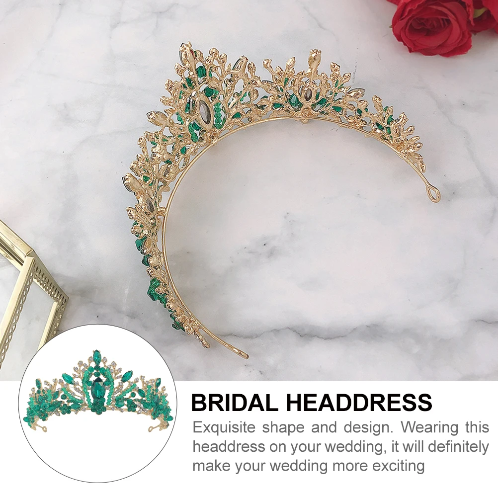 

Crystal Crown Bridal Headdress Wedding Headwear Fashion Tiara Bride Hairband Suitable Girls Women Brides Bridesmaid Glittering