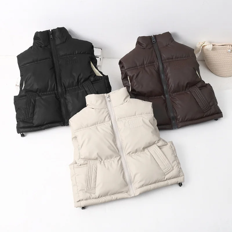 Boys Girls Thick Soft Vest Children Autumn Winter Windproof Warm Vest Baby Casual Vest Student Outdoor Campus Sports Vest Kids