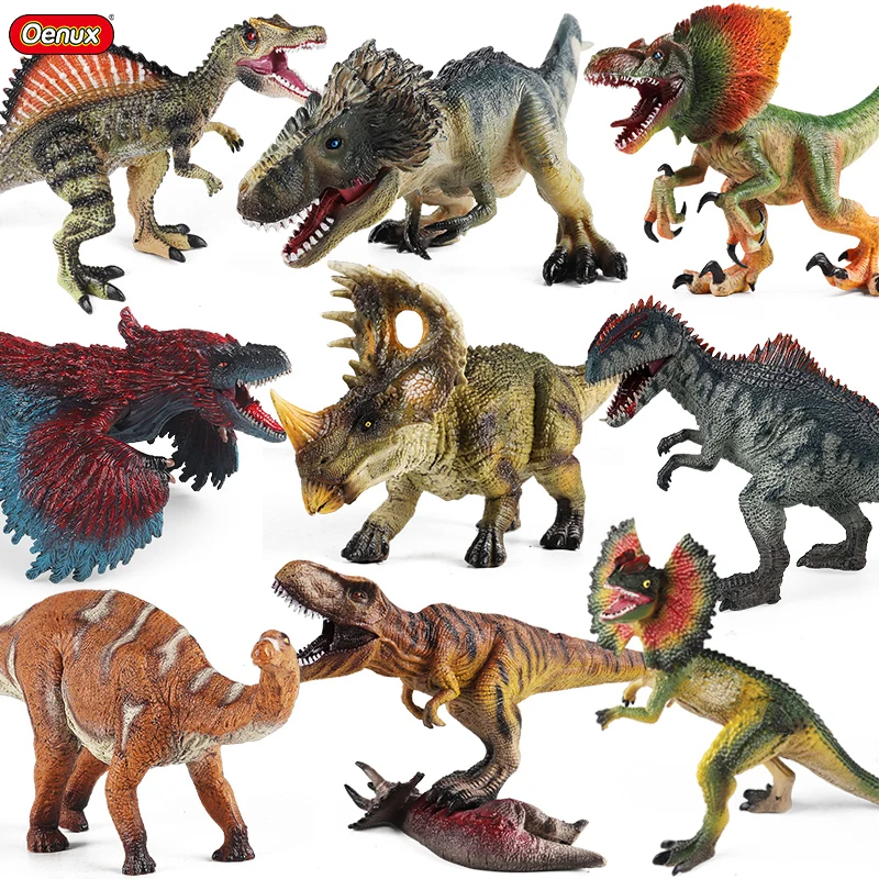 Oenux-figuras de acción de dinosaurio Jurásico prehistórico, modelo t-rex, Spinosaurus, Dilophosaurus, decoración del hogar, juguete de regalo para niños