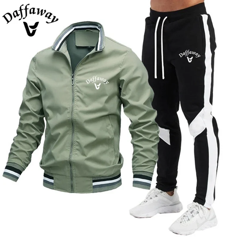 2024 Men\'s Tracksuit Sets Autumn Daffaway Sportswear Two Piece Set Men Jacket Sweatpants Brand Clothing Male Sweatsuit Sport