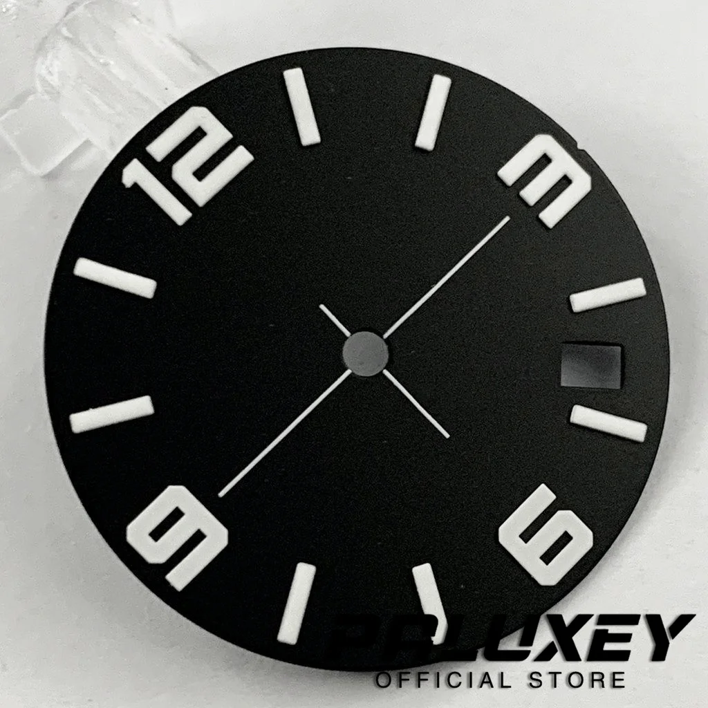 Esfera de reloj negra y azul de 28,5mm, esferas de reloj NH35 para piezas de repuesto de movimiento NH35A 4R35 NH70