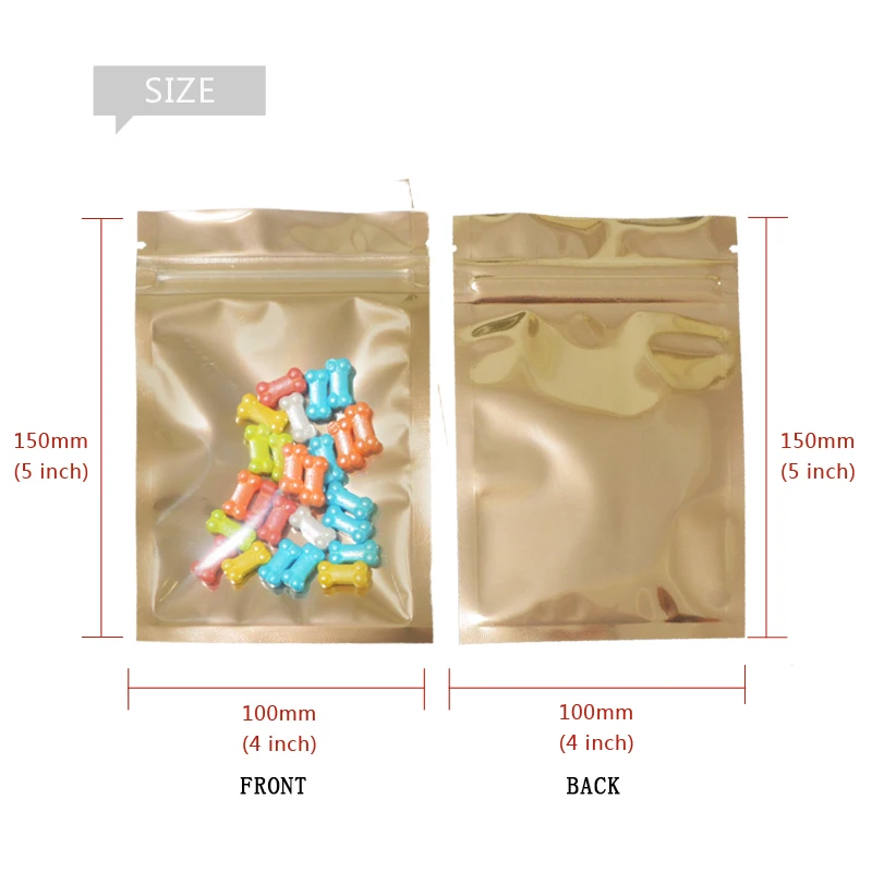 100 pcs Colorful and Transparent  Zip Lock Pouches, Food Storage Bags Moisture Proof Bags Keep Aroma Zip Lock Bags