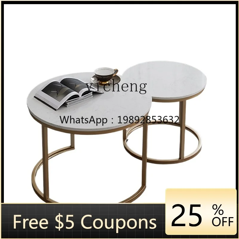 

LYY Nordic round marble coffee table, post-modern economic creative table