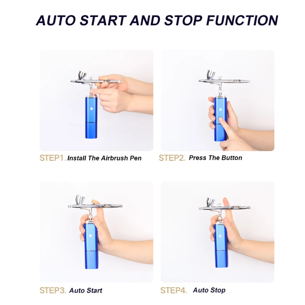 Cordless Airbrush Higher Pressure With Compressor Super Works Auto Start And Stop Quiet Rechargeable Machine