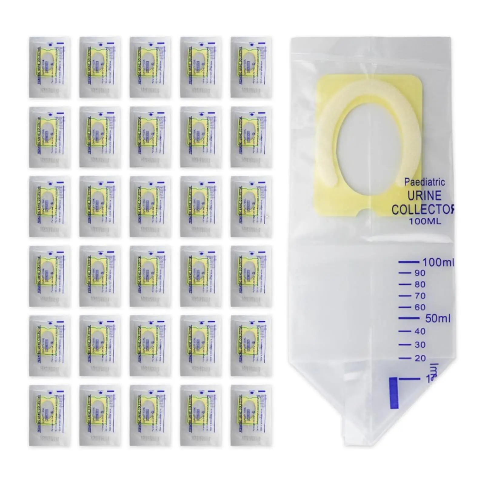 30x Pediatric Pee Bags Pee Catchers Transparent Lightweight Kids Spill Resistant