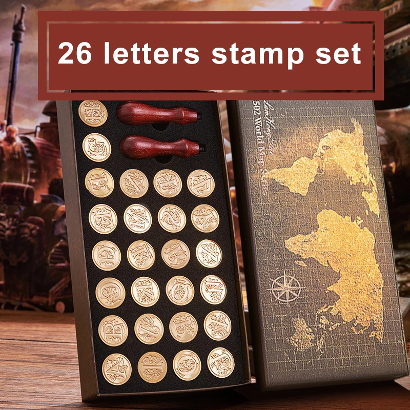 26 Letters Sealing Wax Seal stamp sets Classic Diy Retro Metal Card making Wax seal Stamp Handcrafts Wedding Invitations Tools