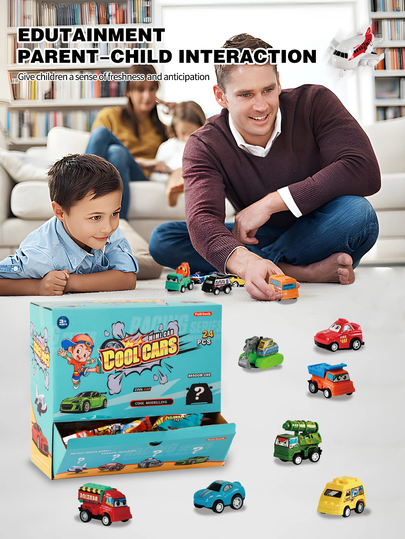 Set di macchinine a sorpresa, più simpatiche macchinine, imbarazzano un viaggio di raccolta di auto gioiose