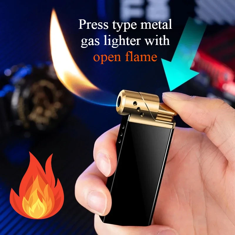 

Хит продаж, металлическая газовая классическая мини-портативная зажигалка с открытым пламенем, высококачественные мужские подарочные аксессуары для сигарет