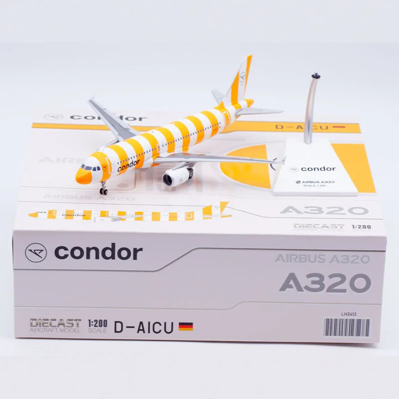 LH2413 Alloy Collectible Plane Gift JC Wings 1:200 Condor Airlines Airbus A320 Diecast Aircraft Jet Model D-AICU With Stand