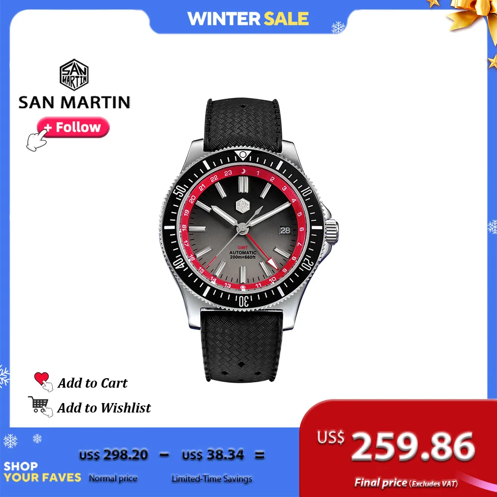 San Martin New Original Design 41mm Men Sports Watch NH34 Stainless Steel Automatic Mechanical Watches Waterproof 20bar SN0119