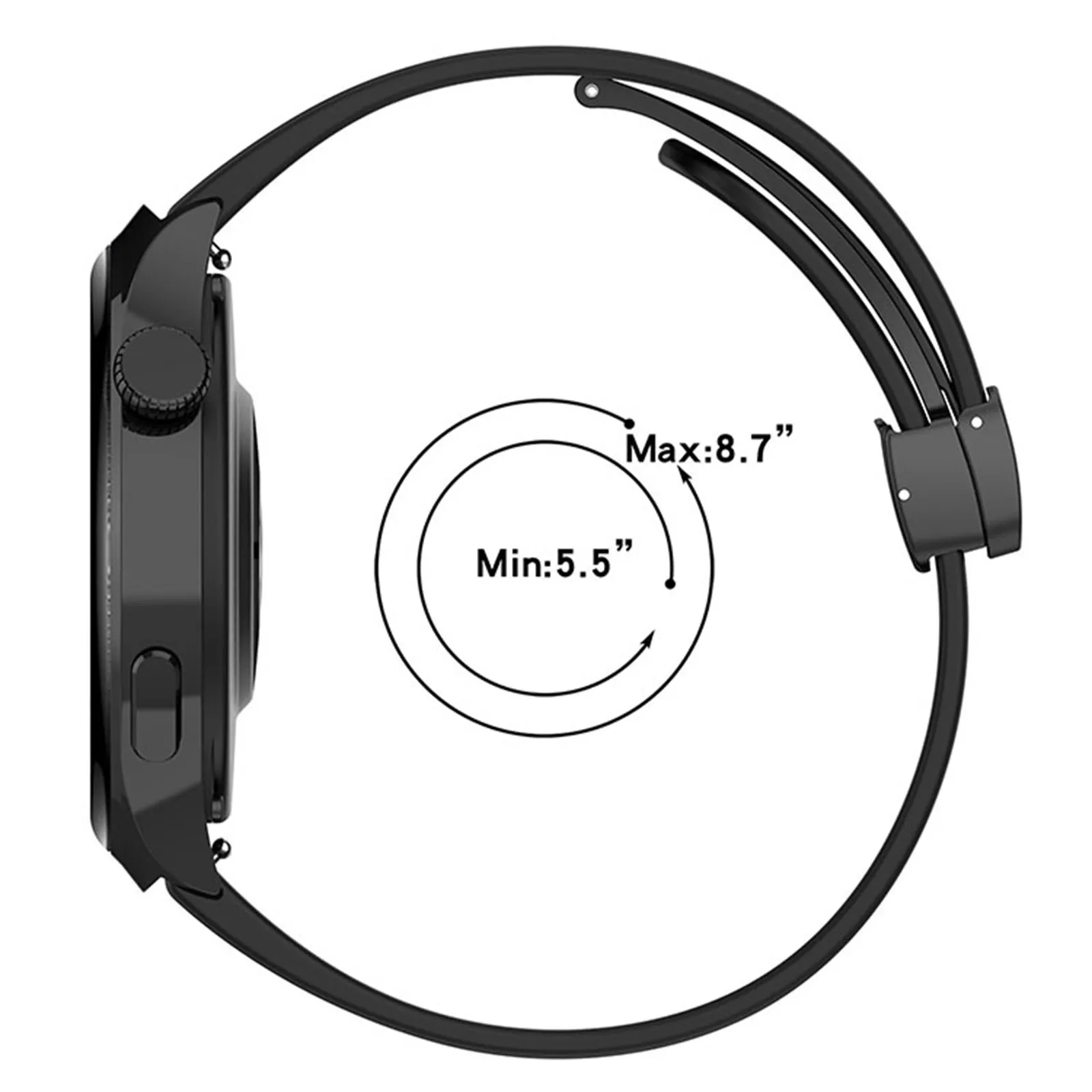 Correa de silicona de 20/22MM de ancho para HUAWEI Watch4/Watch4 Pro, accesorios, hebilla plegable negra, correa de reloj magnética