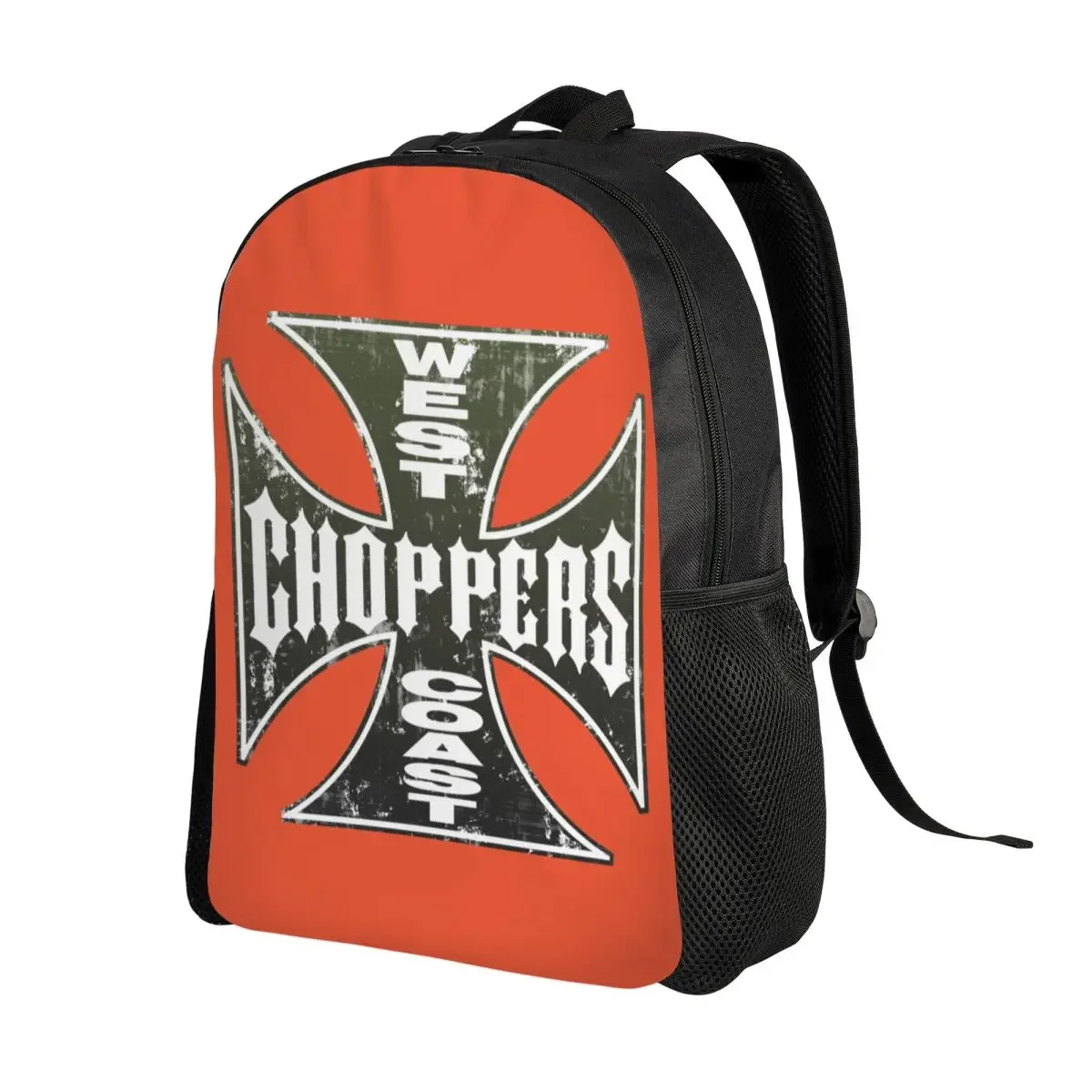 West Coast Iron Cross Choppers Laptop Backpack Men Women Fashion Bookbag for College School Student Bags