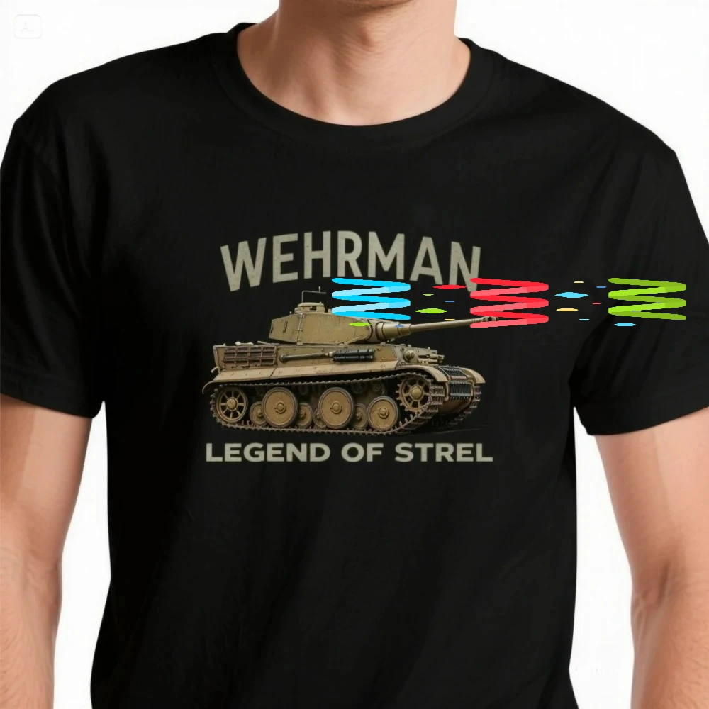 Wehrmacht Panzer Legend of steel Tiger Tank T Shirt. Short Sleeve 100% Cotton Casual T-shirts Loose Top Size S-3XL