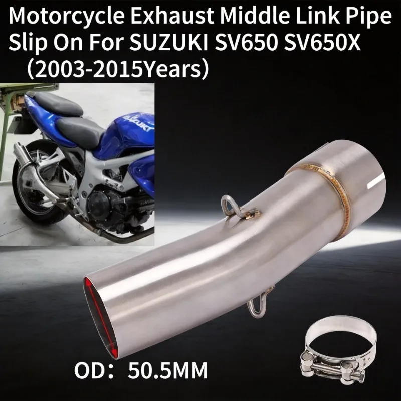 

Motorcycle Exhaust Escape Muffler Modified Mid Link Pipe Connecting 51mm Slip On For SUZUKI SV650 SV 650 SV650X 2003 - 2015