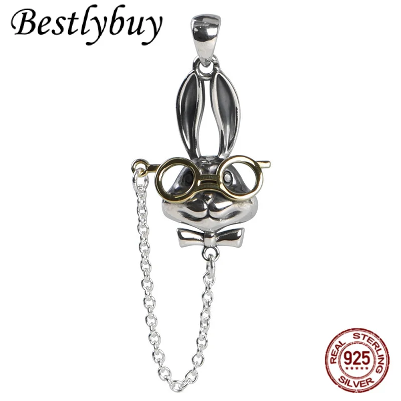 

Новый кулон из стерлингового серебра 925 пробы с милым кроликом, женский оригинальный модный кулон с животным дизайном